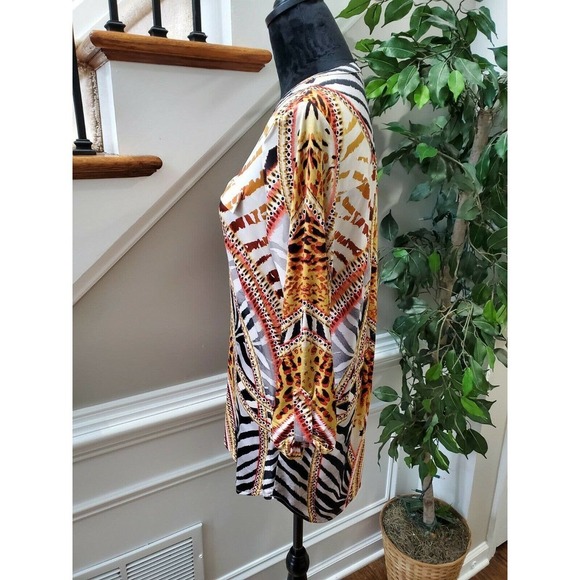 Nygard Women's Multicolor Polyester Round Neck Long Sleeve Blouse Size Medium - Picture 7 of 11